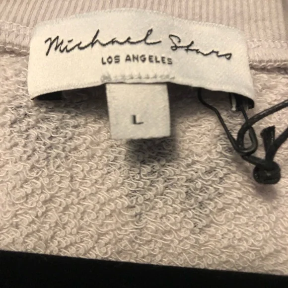 NWT Michael Stars Bone & Black Pullover Leopard Camila V-Neck Sweatshirt - Picture 3 of 5